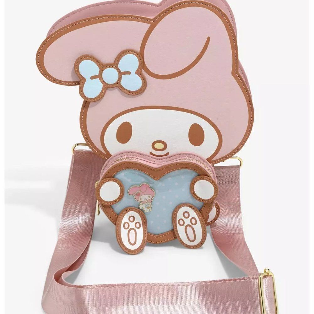 Sanrio My Melody Heart Figural Pin Trader Crossbody Bag + Limited Edition Pin
